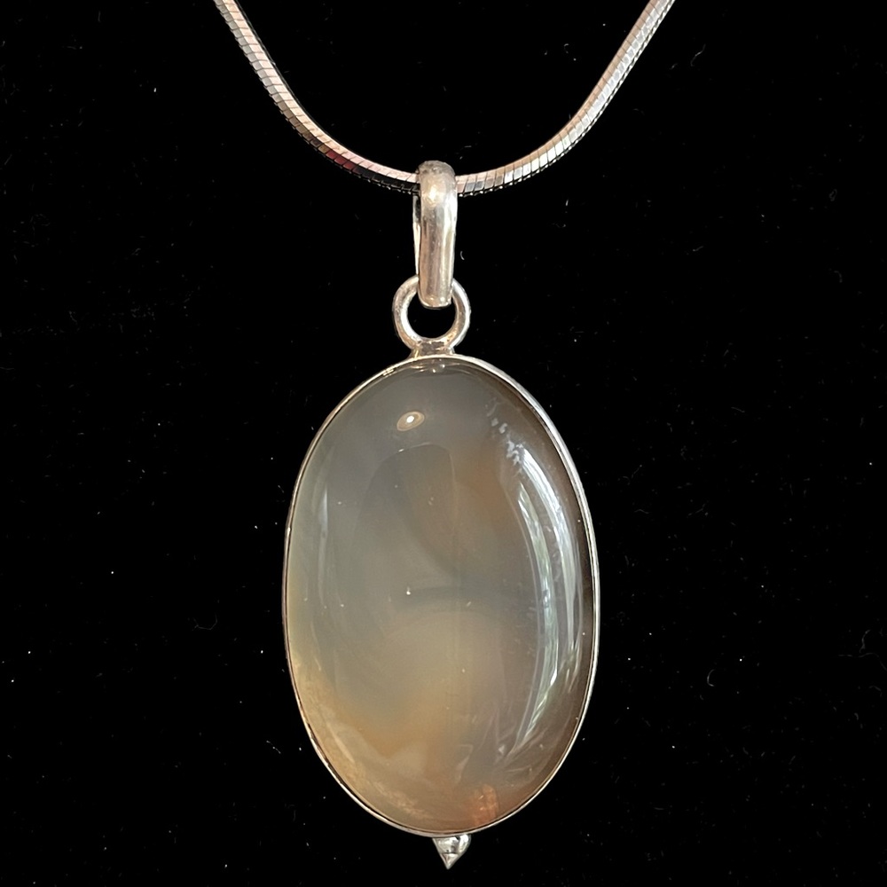 Montana Agate and Sterling Silver Pendant